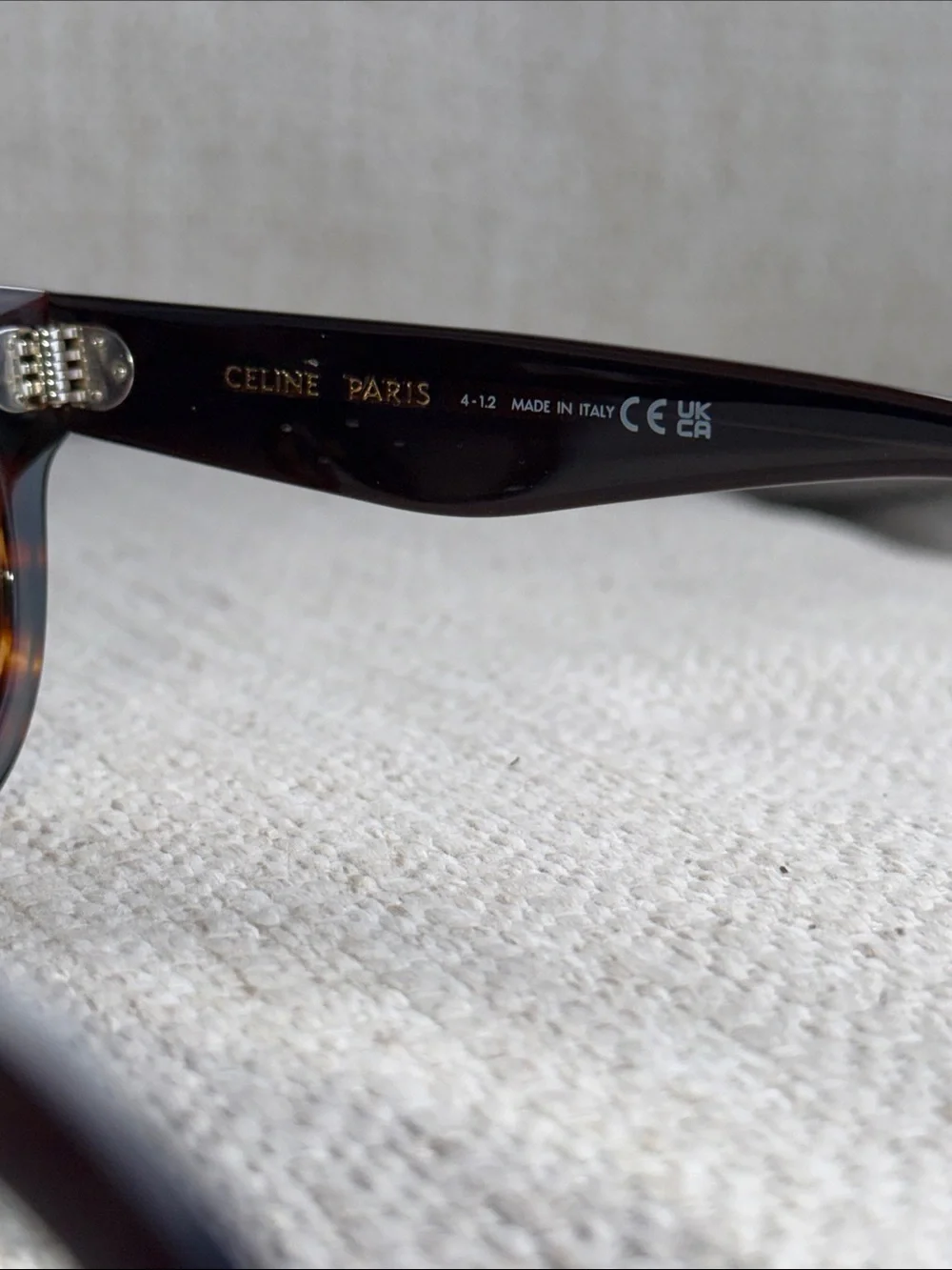 Celine Tortoiseshell Round Sunglasses with Dark Lenses